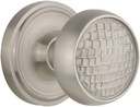 Nostalgic Warehouse Classic Rosette with Craftsman Door Knob, Single Dummy, Satin Nickel