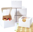 Cookie Boxes with Window 4.5x4.5x3 Inch-50 Pack,White Bakery Boxes,Mini Treat Boxes for Mini Bundt Cake and Individual Cheesecakes
