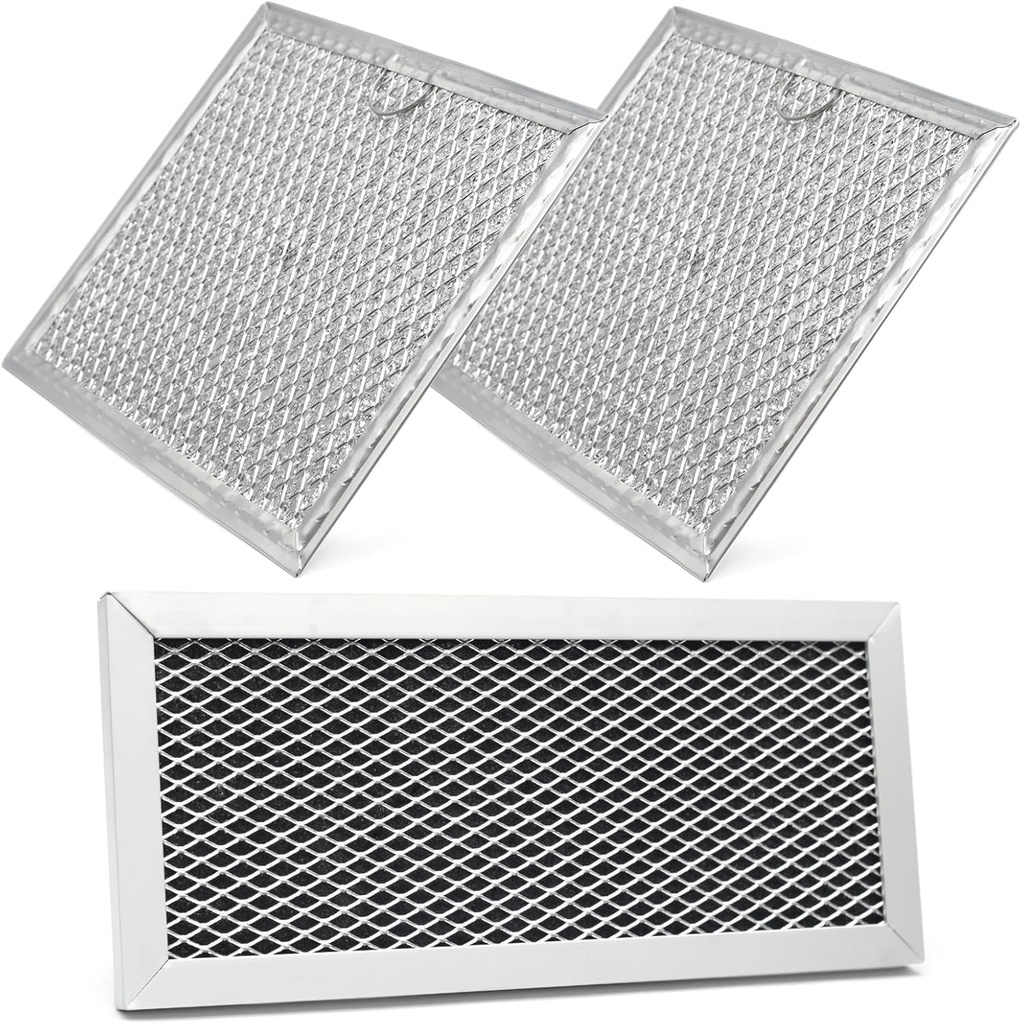 Microwave Oven Charcoal and Grease Filter Kit Replacement for Samsung Model ME19R7041FS ME19R7041FS/AA ME19R7041FT ME19R7041FT/AA ME19R7041FB ME19R7041FB/AA