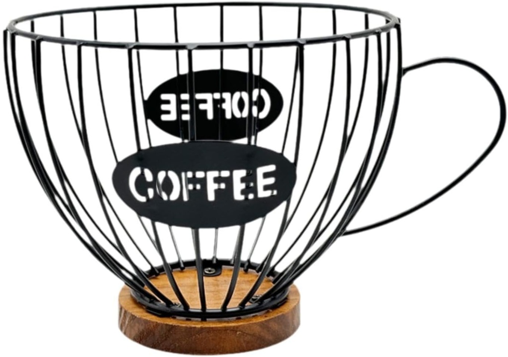 Coffee Pod Holder Coffee Capsule Basket Organizer Candy Container Espresso Pod Storage Cup for Bar Cafe Counter Kitchen, Black