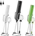 Electric Milk Frother Set, Rechargeable Drink Blender with Wand and Egg Whisk, 3 Speed Adjustable Foam Maker Mixer, Milk Frother Handled for Coffee, Matcha, Protein Powder (Black with Stand)
