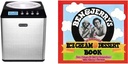 Whynter ICM-201SB 2.1 Quart Capacity Upright Automatic Compressor Ice Cream Maker with Stainless Steel Bowl in Black and Ben & Jerry's Homemade Ice Cream & Dessert Book