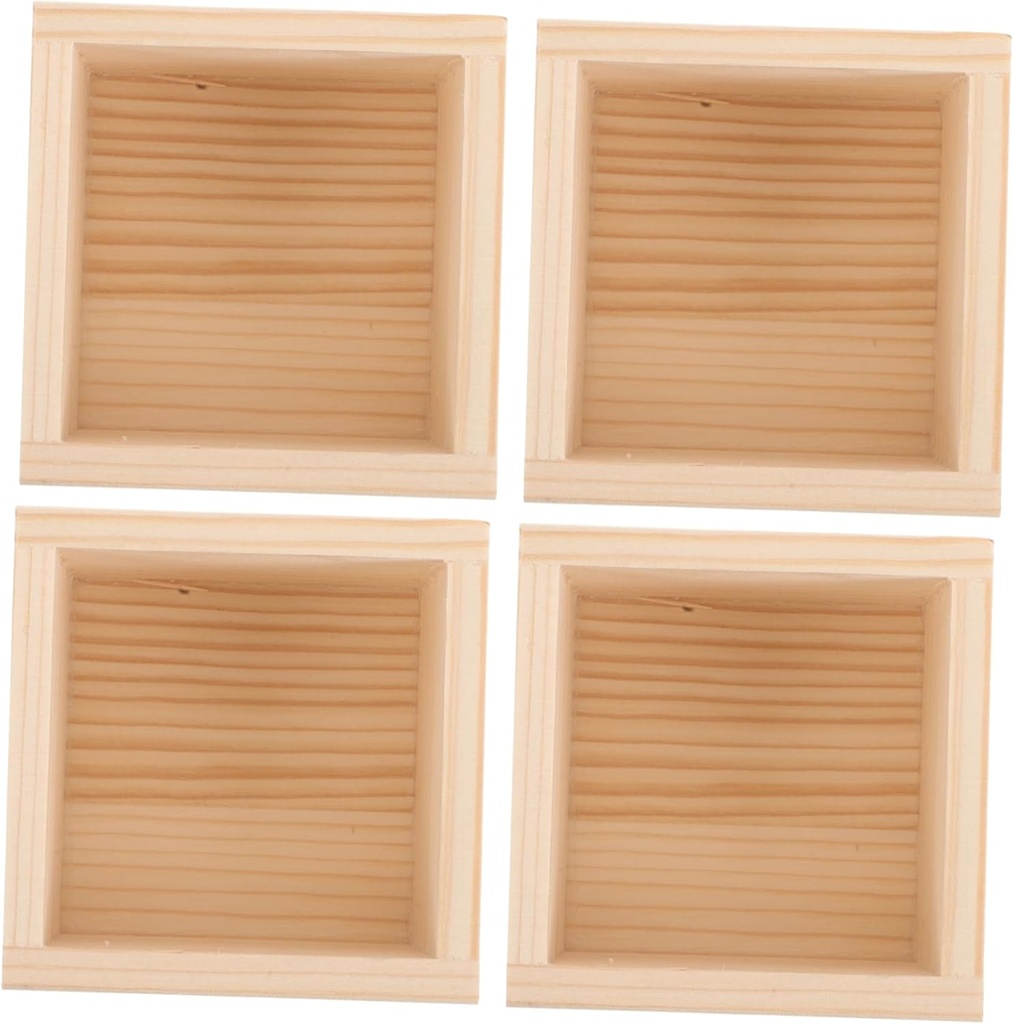 PRETYZOOM 4pcs Japanese Style Wooden Sake Cup Square for Home and Restaurant Use Traditional Reusable Sake Cup Organizer Authentic Japanese Tableware