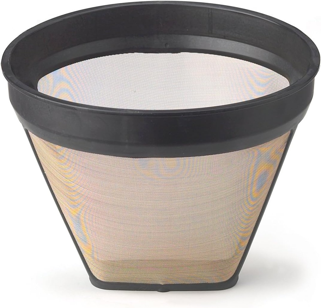 Fino Gold Mesh Permanent Coffee Filter, Number 4-Size Filter, Brews 8 to 12-Cups