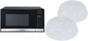Panasonic NN-SB458S Compact Microwave, 0.9 cft, Stainless Steel & Nordic Ware BPA-free and Melamine Free Plastic Splatter Microwave Cover, 10-Inch (Pack of 2), Clear