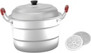 Generic Steamer Pot with Lid Steamer for Cooking Thick Bottomed 2 Tier Food Steamer for Cooking Cooking Steam Pot for Meat Fishing, 30cm