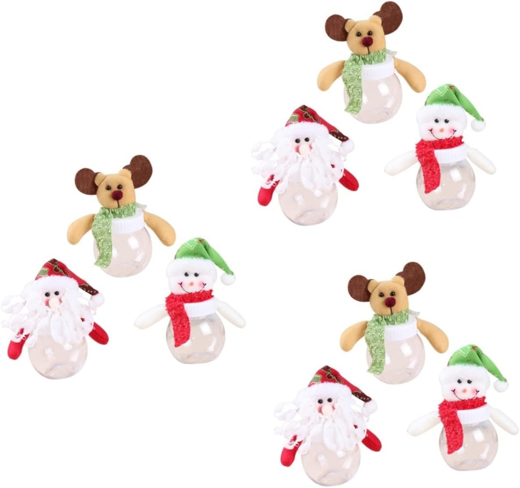 NOLITOY 3sets Christmas Candy Jars Cookie Jar Candy Storage Decorative for Home Office 3pcs*3 Random Style