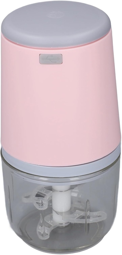 Generic 300ML Mini Food Processor, Cordless Electric Food Chopper with Stainless Steel Blade, Electric Vegetables Fruits Garlic Chopper, Baby Food Processor for Home Outdoor Travel (), Pink