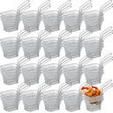 Maxdot 60 Pcs Mini Square Fry Basket with Handle Chrome French Fries Holder Chip Food Presentation Baskets Net Potato Cooking Tool for Table Serving Oil Residue Filtration