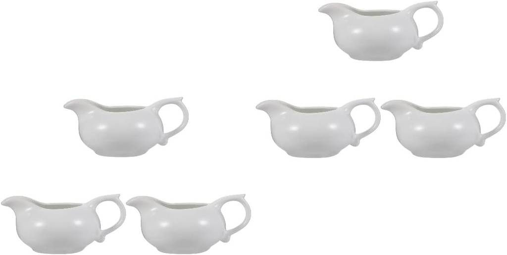 Ceramic teapot,large teapot,Espresso Machine Ceramic Creamer Coffee Milk Pitcher White Serving Pitcher with Handle 6 Pcs Sauce Pitcher