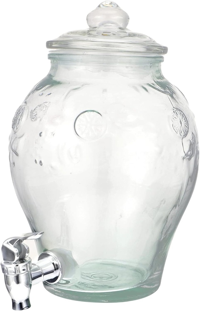 Cabilock 1pc Wine Sealing Jar with Faucet Airtight Glass Storage Container for Brandy Whisky and Other Liquors Transparent Juice Dispenser with Sealing