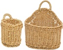 2pcs Storage Basket Ginger Garlic Pantry Bin Lid Woven Basket for Kitchen Wall Hanging Fruit Veggies for Decor