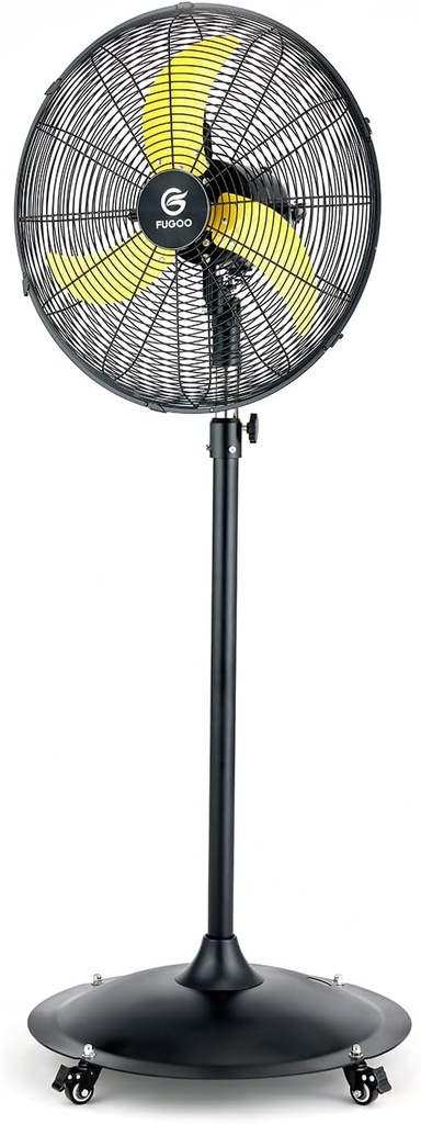 FUGOO 20'' Outdoor Quiet Oscillating Pedestal Fan With All Sealed Brushless DC Motor, 4-Speed Waterproof Outdoor Fan, Heavy Duty Industrial Floor Fans for House,Patios, Commercial, Garage, Warehouse