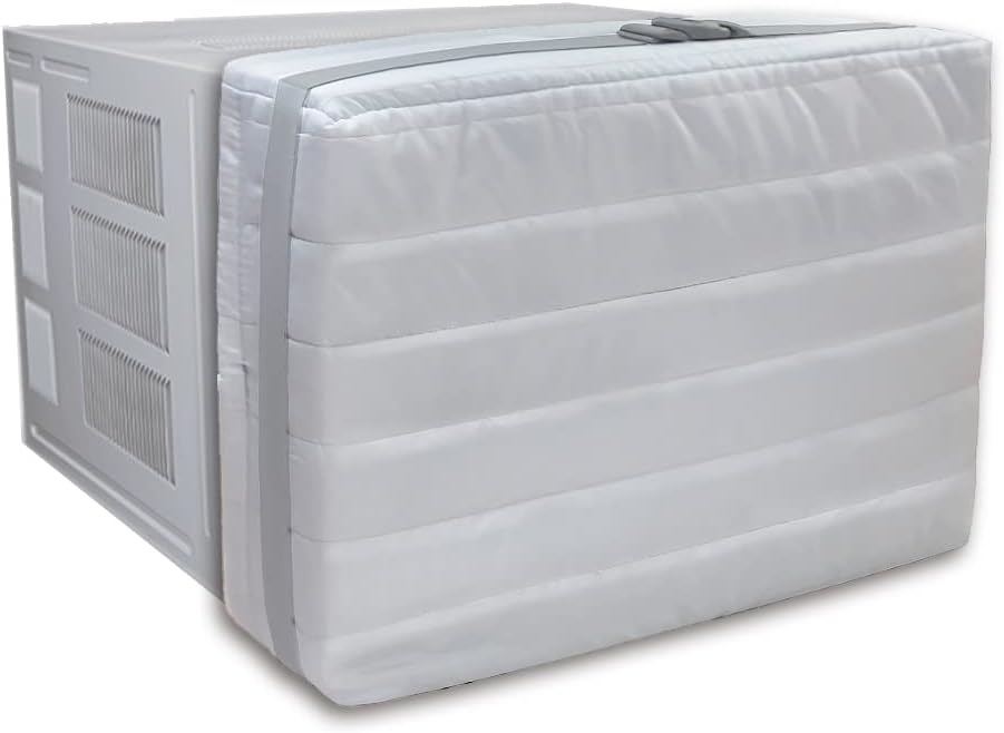 Indoor Air Conditioner Cover for Window Units, Inside Window AC Cover for Winter, fits up to 28''x20''x3.5''(Light Gray)