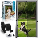 Fiberglass Mesh Magnetic Screen Door – Fits Doors Up to 34"x95" – Heavy Duty Self-Closing Hanging Door Net Screen with Magnet Closures – Black – by Sentry Screens