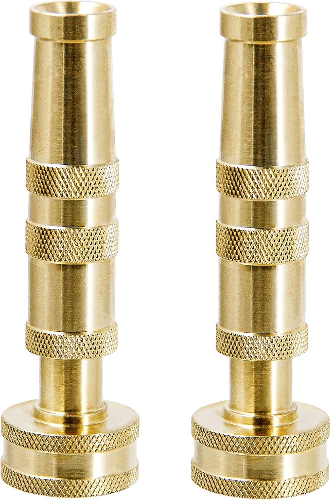 Twinkle Star Heavy-Duty Brass Adjustable Twist Hose Nozzle, 2 Pack, TWIS3432