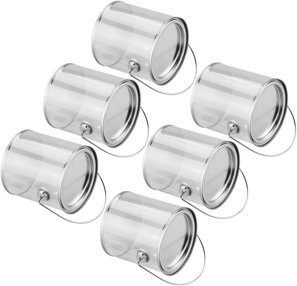 12 Pack Candy Jars with Handles Plastic Sweet Jar Storage Containers for Biscuits Cookies Dried Fruit Clear with Lid