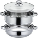 Stainless Steel Stack Steam Pot Set Saucepot Double Boiler Cookware Pot 2 Tier (28cm)