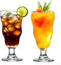 2-Pack Milkshake Glasses, 12 - Ounce Perfect for Iced Coffee and Serves Well as Parfait Glasses for Sundaes, Root Beer Floats, Boba, Sodas, and Iced Lattes (Small, Beach)
