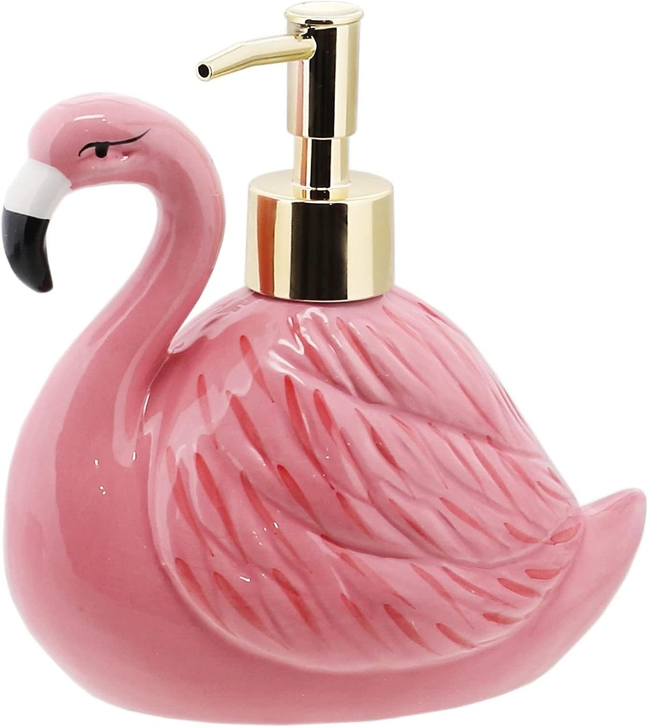 Flamingo Soap Dispenser with Pump for Bathroom or Kitchen Sink