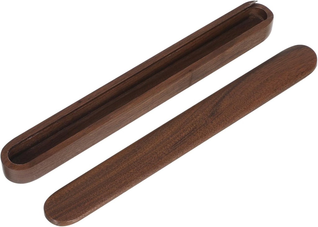 LIFKOME Black Walnut Solid Wood Portable Chopsticks Holder Reusable Food Sticks Storage Box for Home and Travel Utensil Organizer Lid