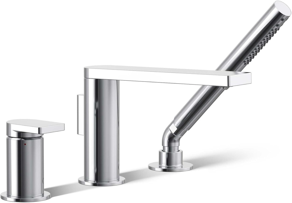 Kohler 73078-4-CP Composed™ Single-Handle Deck-Mount Bath Faucet with Handshower, Polished Chrome