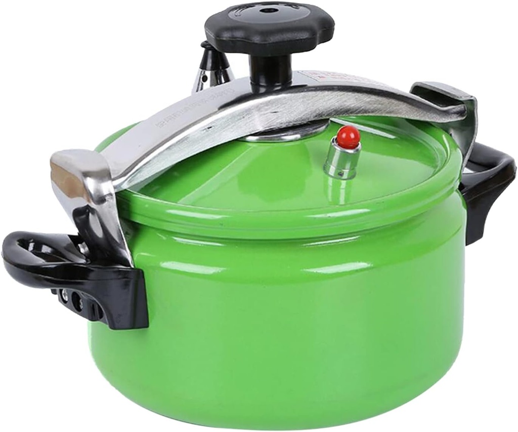 Multi-Functional Pressure Cooker Explosion-Proof Soup Rice Cooking Warmer Anti-Scald Handle Outdoor Camping Hiking Pot for Gas Stove - Green 3.5L