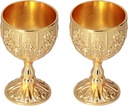 Hztyyier 2Pcs Goblet Royal Chalice Embossed Cups Vintage Engraving Floral Pattern Wine Liqueur Cup Novelty Gothic Gift (Pumpkin Gold) Other Collectibles