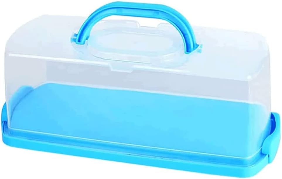 POCHY Fashion bread box Portable Plastic Rectangular Bread Box With Transparent Lid For Carrying And Storage Bread Cake Bread Storage Bread Bin exquisite