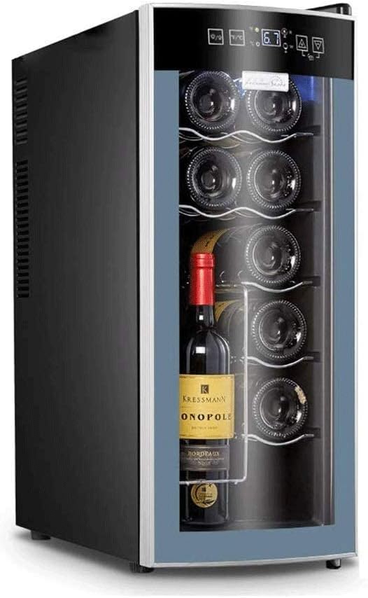 12 Bottle Thermoelectric Red & White Wine Cooler/Chiller Counter Top Wine Cellar with Digital Temperature Display, Freestanding Refrigerator Smoked Glass Door