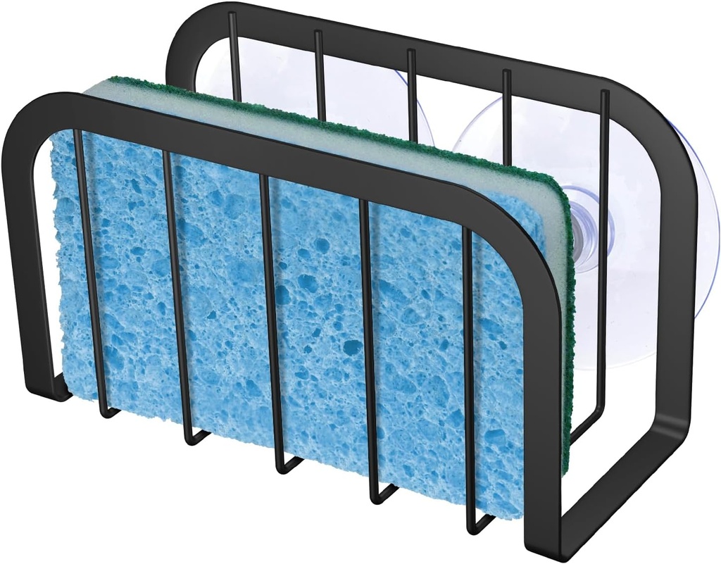 Sponge Holder for Kitchen Sink,Kitchen Caddy with Sponge Holder,Dish Soap Holder - Black