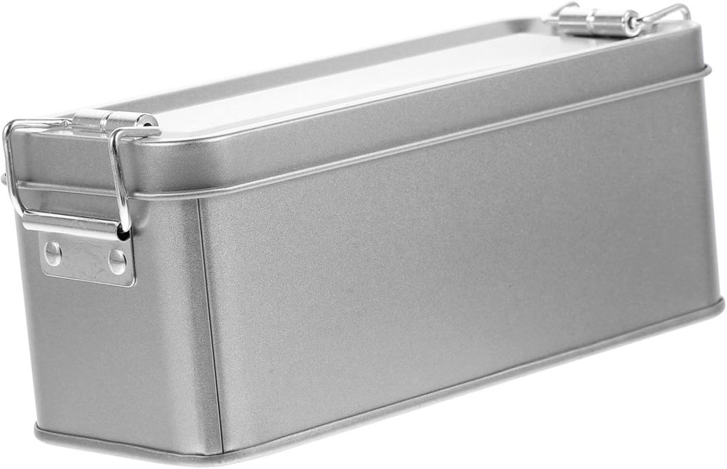 VICASKY Vintage Cookie Storage Box with Lid Capacity Airtight Organizer for Cookies Candies and Snacks Silver Tinplate Container for Home and Travel Use