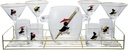 Creative Co-Op 11-Piece Vintage Reproduction Glass Barware Set with Penguin Decal, Gold Finish