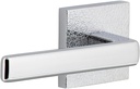 Viaggio 623697 Bright Chrome Quadrato Leather Rosette Privacy with Lusso Lever Right Handed, Backset: 2-3/4"