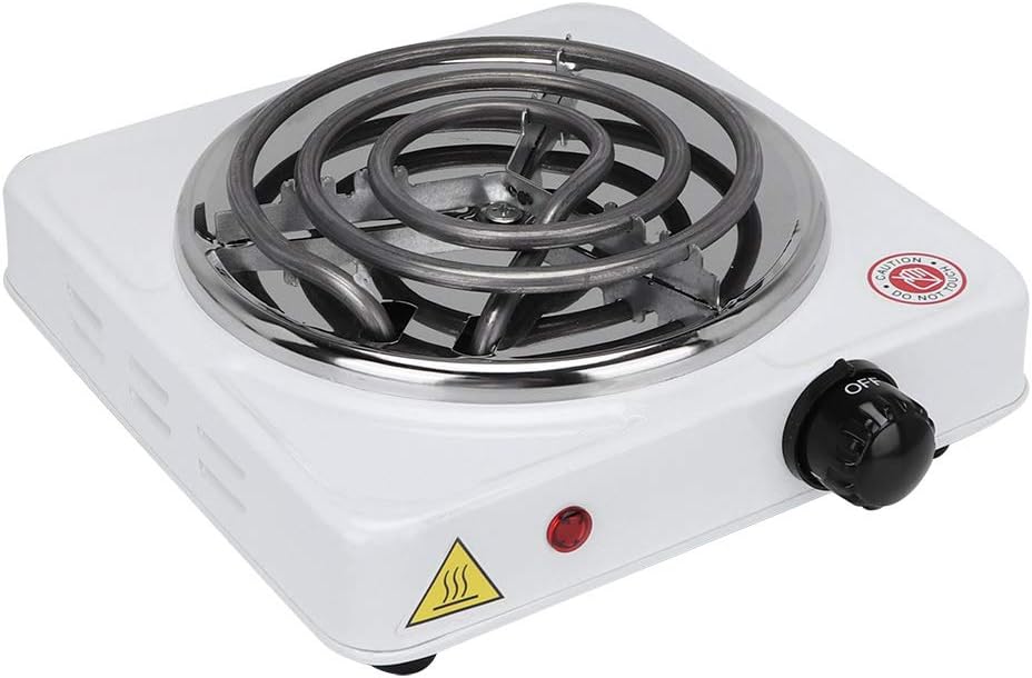 [BRSRO2YTAR7QMFLV] ANGGREK Electric Coil, 1000W Electric Hot Household Mini Portable Electric Stove Heater Heating Plate for Coffee Tea White (US Plug 110V)