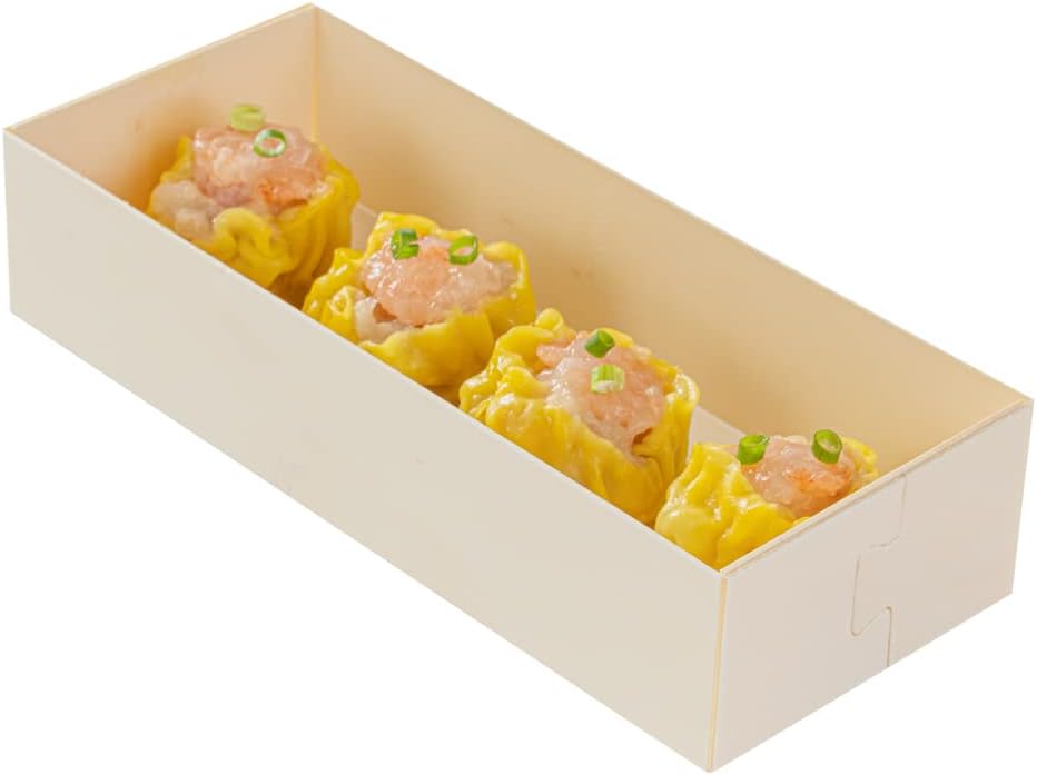 Restaurantware Taipei 18 Ounce Food Containers 100 Rectangle Wooden Bento Boxes - Lids Sold Separately Grease Impermeable Poplar To Go Boxes Disposable Serve Noodles Dumplings And More