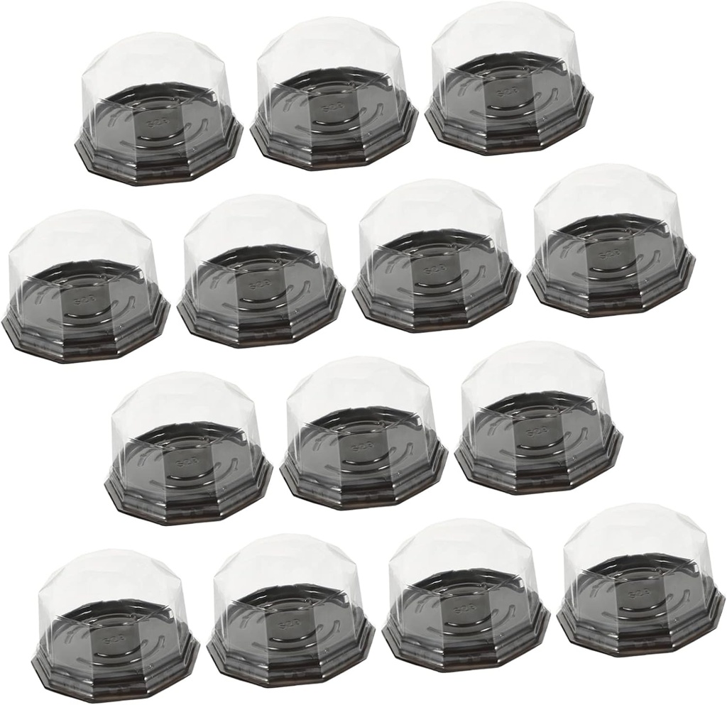 100pcs Cake Containers with Lids of Transparent Moon Cake Carriers for Pastries and Desserts for Weddings and Celebrations