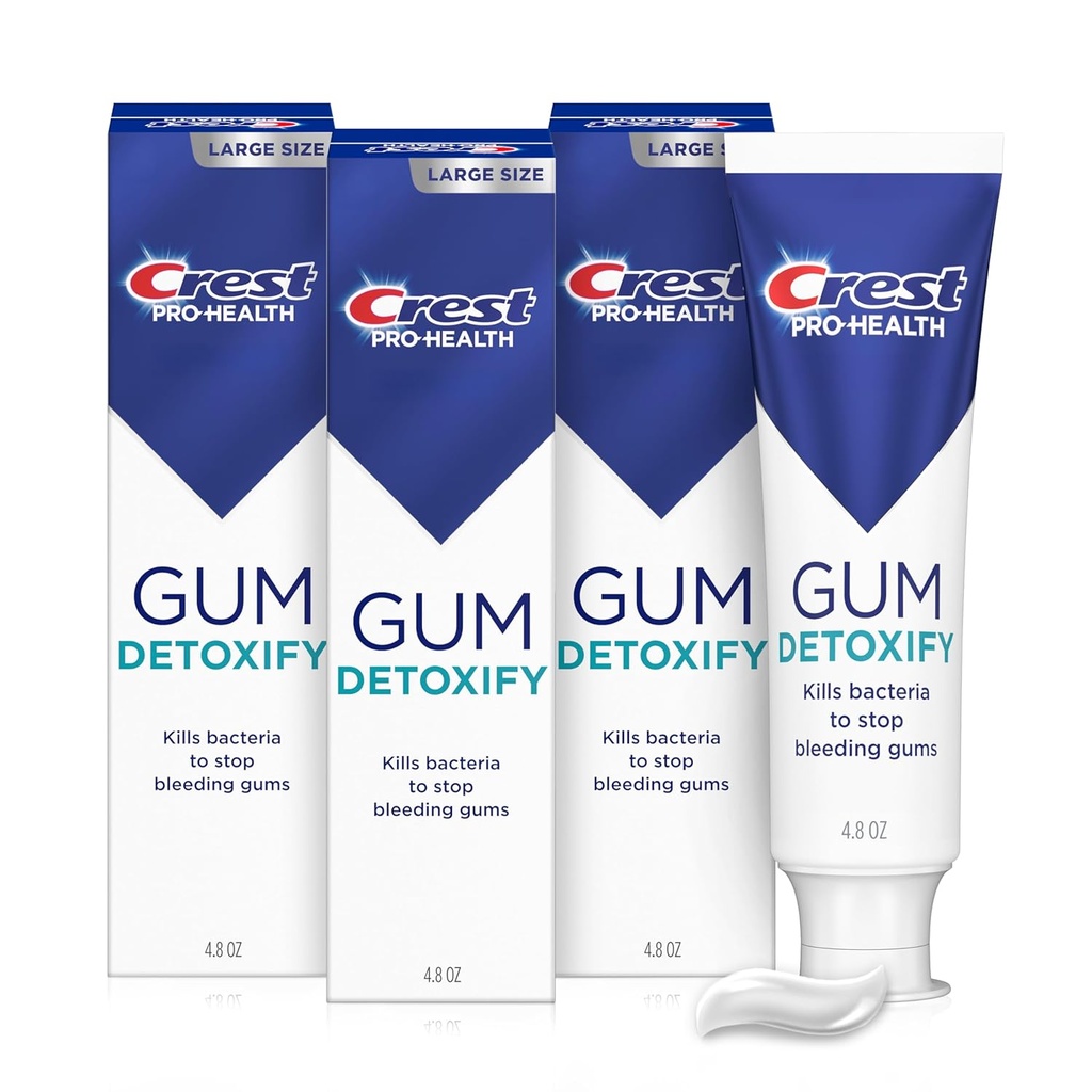 Crest Pro-Health Gum Detoxify Deep Clean Toothpaste, 4.8 oz Pack of 3 - Anticavity, Antibacterial Flouride Toothpaste, Clinically Proven, Gum and Enamel Protection, Plaque Control