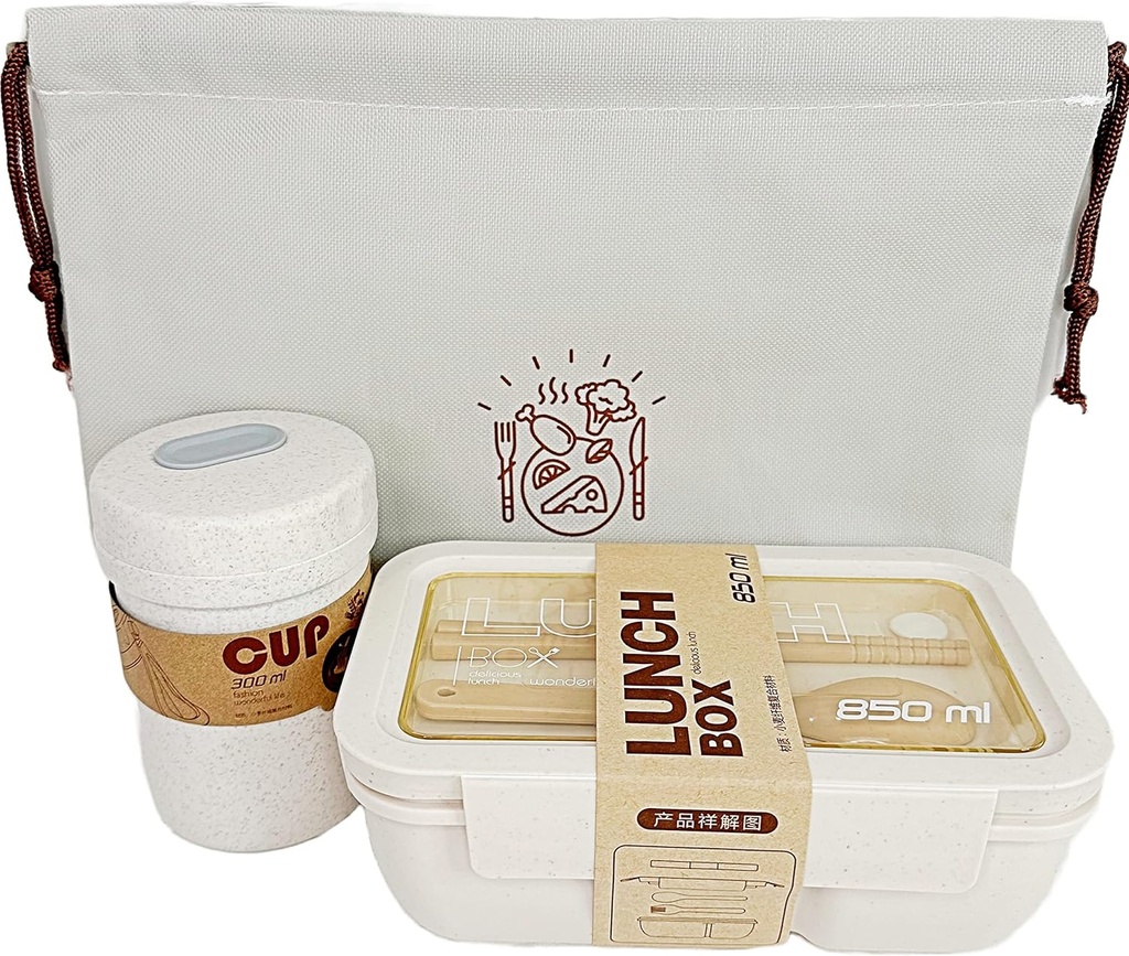 Japanese Portable Bento Box Lunch Box Bags Set With Chopsticks And Spoon