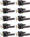 10 Pack Oil Rubbed Bronze Privacy Door Handles Interior, Vintage Square Door Levers, Heavy Duty Interior Door Knobs, Indoor Door Knobs for Bedroom or Bathroom