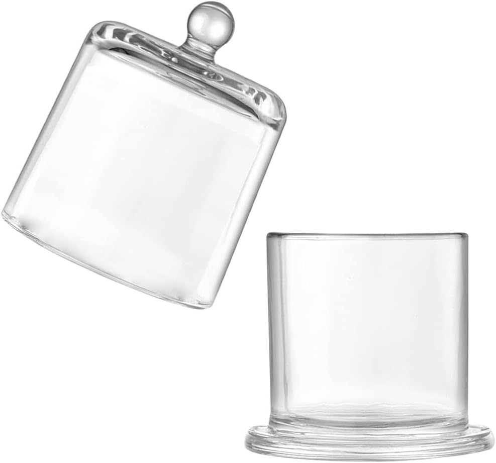 Hemoton 1set Glass Butter Keeper Dome Lid Versatile Candy Container for Sweets Cookies and Spices Elegant Decorative Candle Holder for Home and Parties Capacity