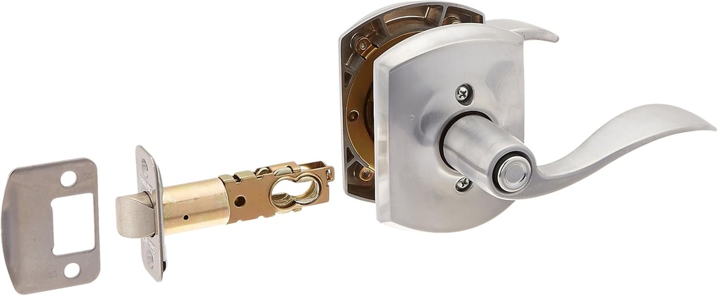 Schlage Lock Company F40ACC626GRW Accent Privacy Door Lever Set with Decorative Greenwich Rose, Satin Chrome