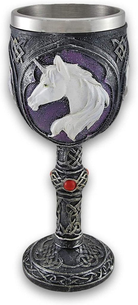 Things2Die4 Everspring Import White Unicorn Head Mug Chalice Goblet 7.5 Inch