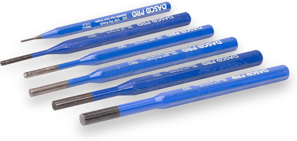 DASCO PRO 6 Piece Pin Punch Kit, Made in the USA, VN70022 22
