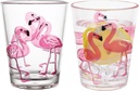 UPware Flamingo DOF Tumblers, Stackable BPA-Free Acrylic Cups with Embossed Pink Flamingo Design, Reusable Drinkware for Water, Cold Drink or Cocktails, 16 oz, Set of 2