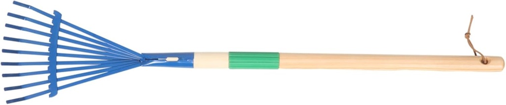 BESPORTBLE Children's Leaf Rake Small Garden Tool Sturdy Iron Construction Wooden Handle for Boys and Girls Gardening