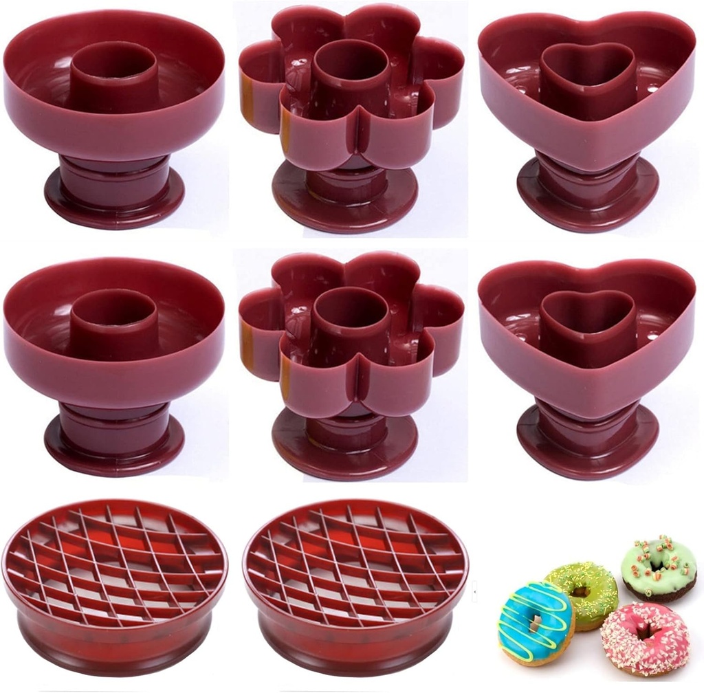 8 Pcs Donut Maker Cutter, Doughnut Molds,DIY Donut Mold,Donut Cutter,Biscuit Stamp Cake Mould,Fondant Cake Bread Dessert Bakery Mould,Home Kitchen DIY Baking Tool