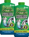 Green Gobbler Drain Clog Dissolver | Powerful Liquid Drain Opener & Toilet Clog Remover | Safe for Pipes & Septic | 2 Pack