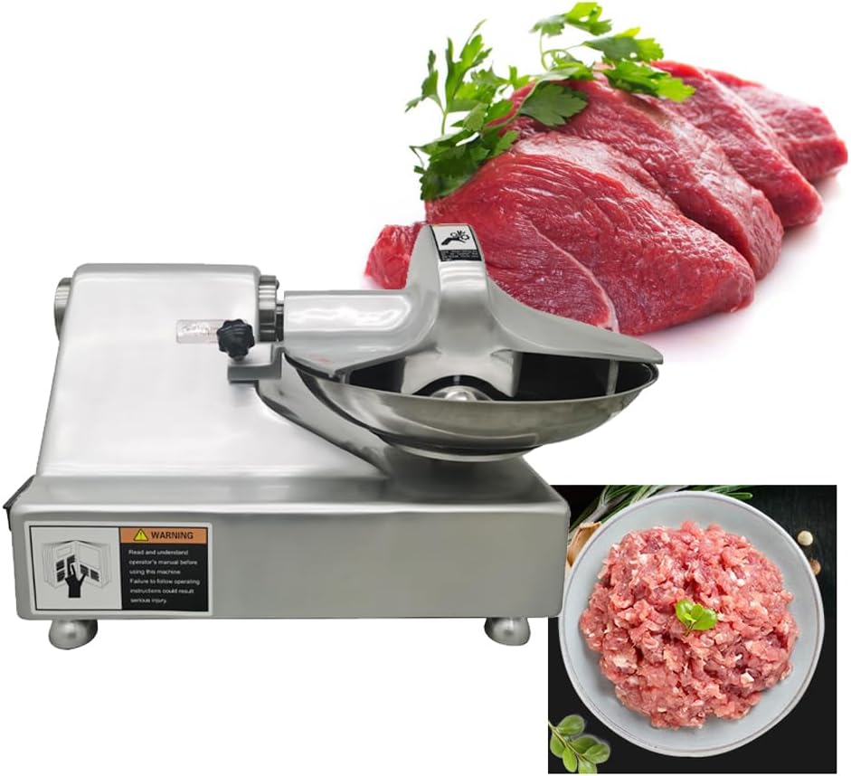 Commercial Food Processor Electric Food Chopper 5.5L Meat Vegetable Cutter with Aluminum Magnesium Alloy Body/Stainless Steel Blade for Vegetable Fruit Meat Ginger Garlic Grinder