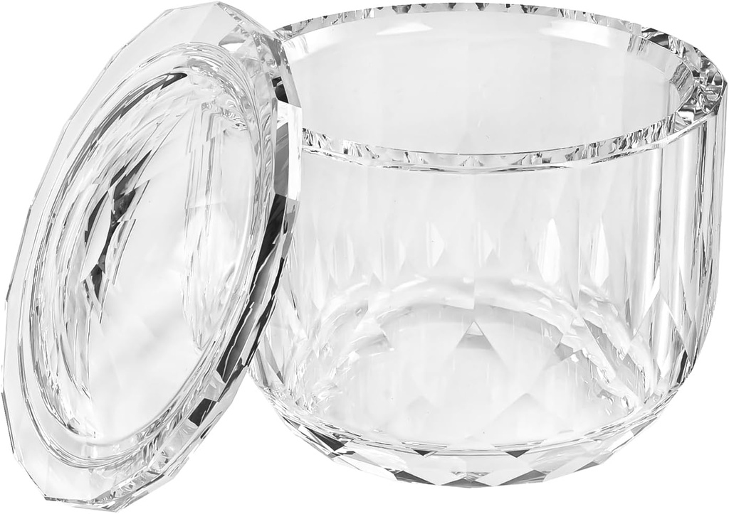 kitCom Crystal Candy Dish With Lid Hand-Cut Home Decorative Jewelry Box Candy Jar W 3.9" x H 3.5", Comes With Gift Box